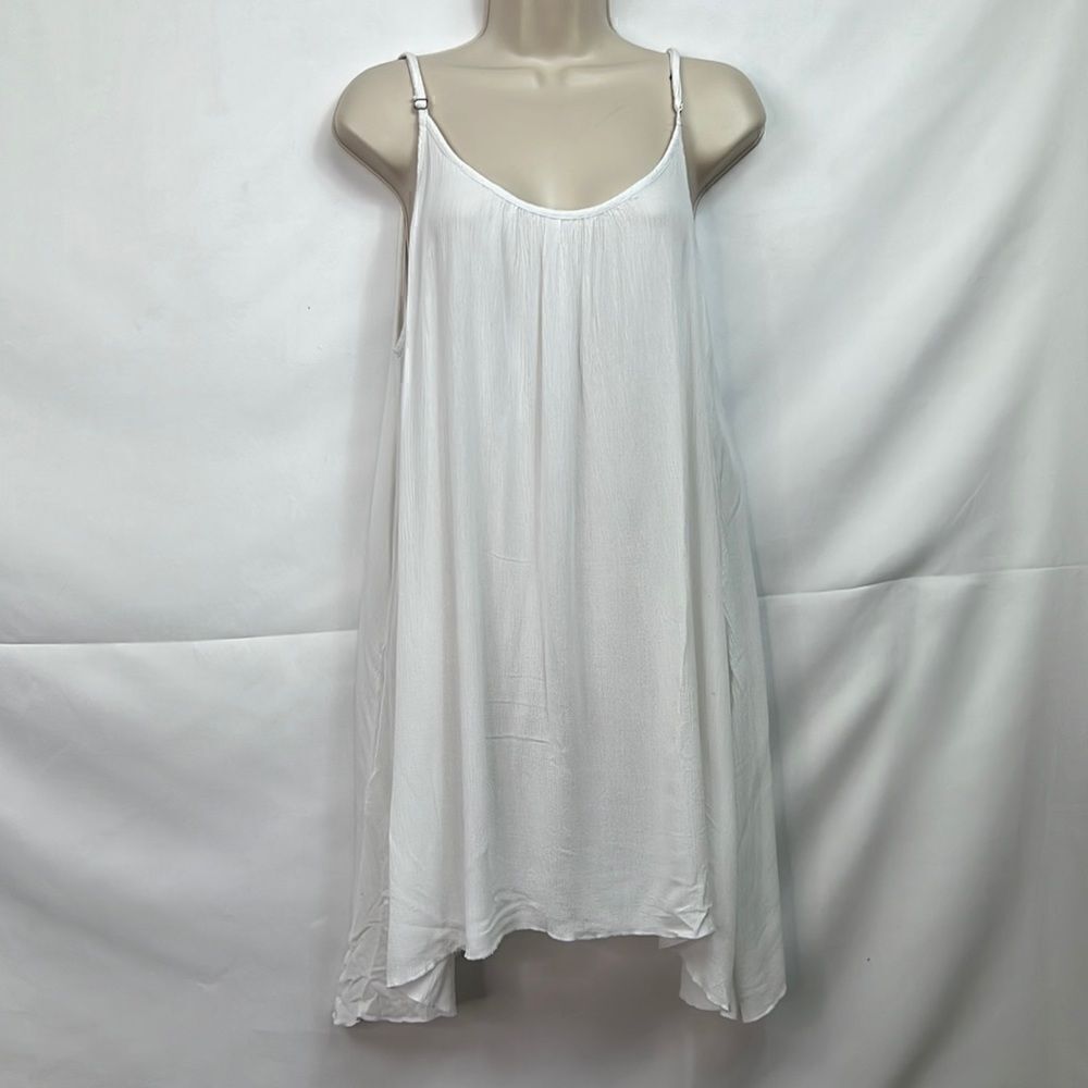 Elan white crimped strappy cover up slip dress EUC size small - Picture 4 of 14